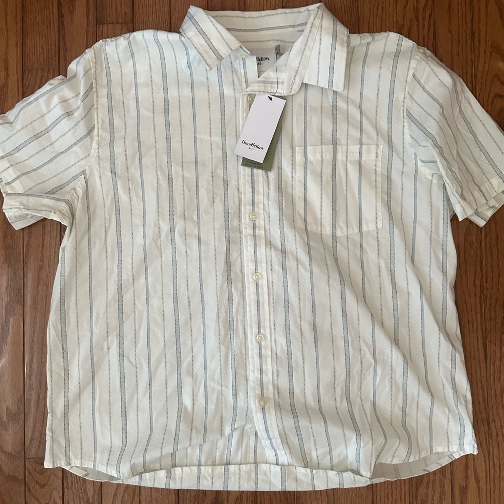 NWT Goodfellow & Co Men's Cream Striped Shirt